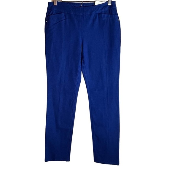 CHICO'S SO SLIMMING STRAIGHT LEG PULL ON PANTS IN BLUE NWT WOMEN'S SIZE XS - Picture 1 of 11